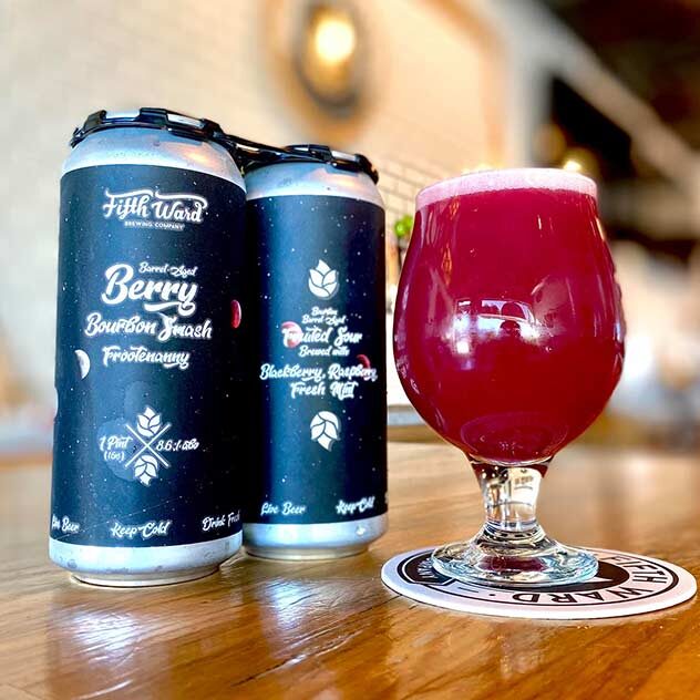 Cans of Bourbon Berry Smash Barrel-Aged Frooted Sour.